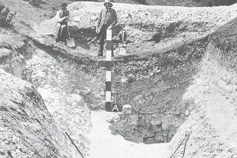Neolithic flint mine investigation 1875