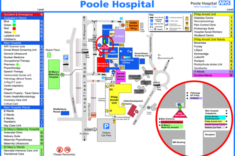 Poole Hospital map